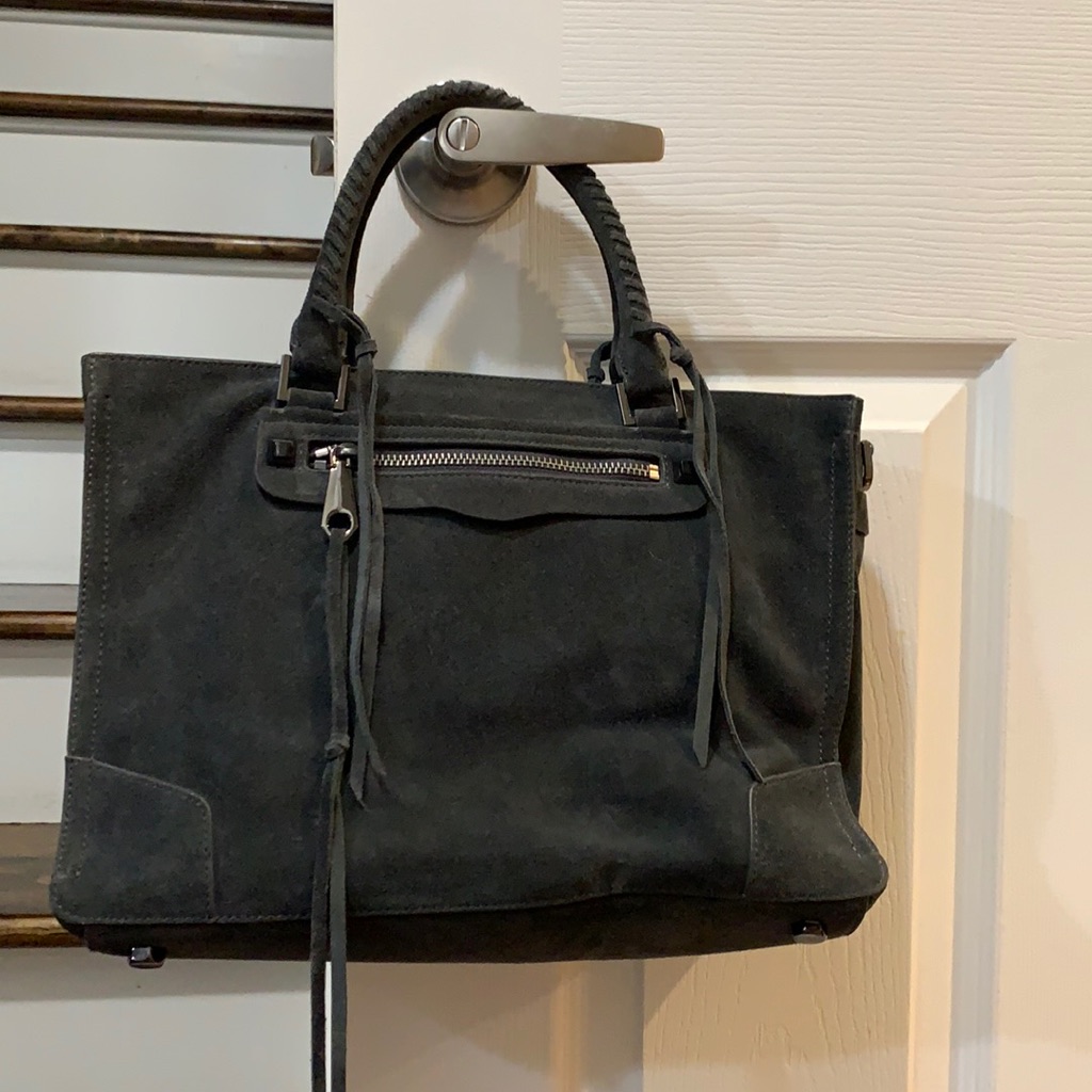 Rebecca Minkoff Grey Suede Regan Satchel Handbag